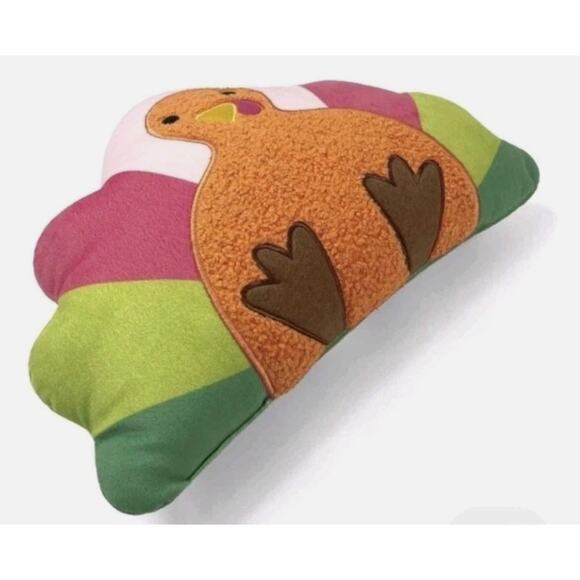 TURKEY Decorative Plush Pillow Bullseye Thanksgiving 12" x 12" - Picture 2 of 4
